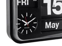 Wall clock Big Flip black casing, black dial