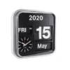 Wall clock Big Flip silver casing, black dial