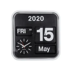 Wall clock Big Flip white casing, black dial