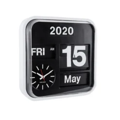 Wall clock Big Flip white casing, black dial