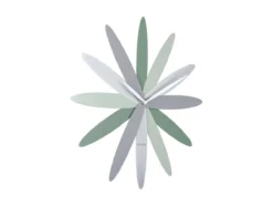 Wall clock Bloom metal green tones