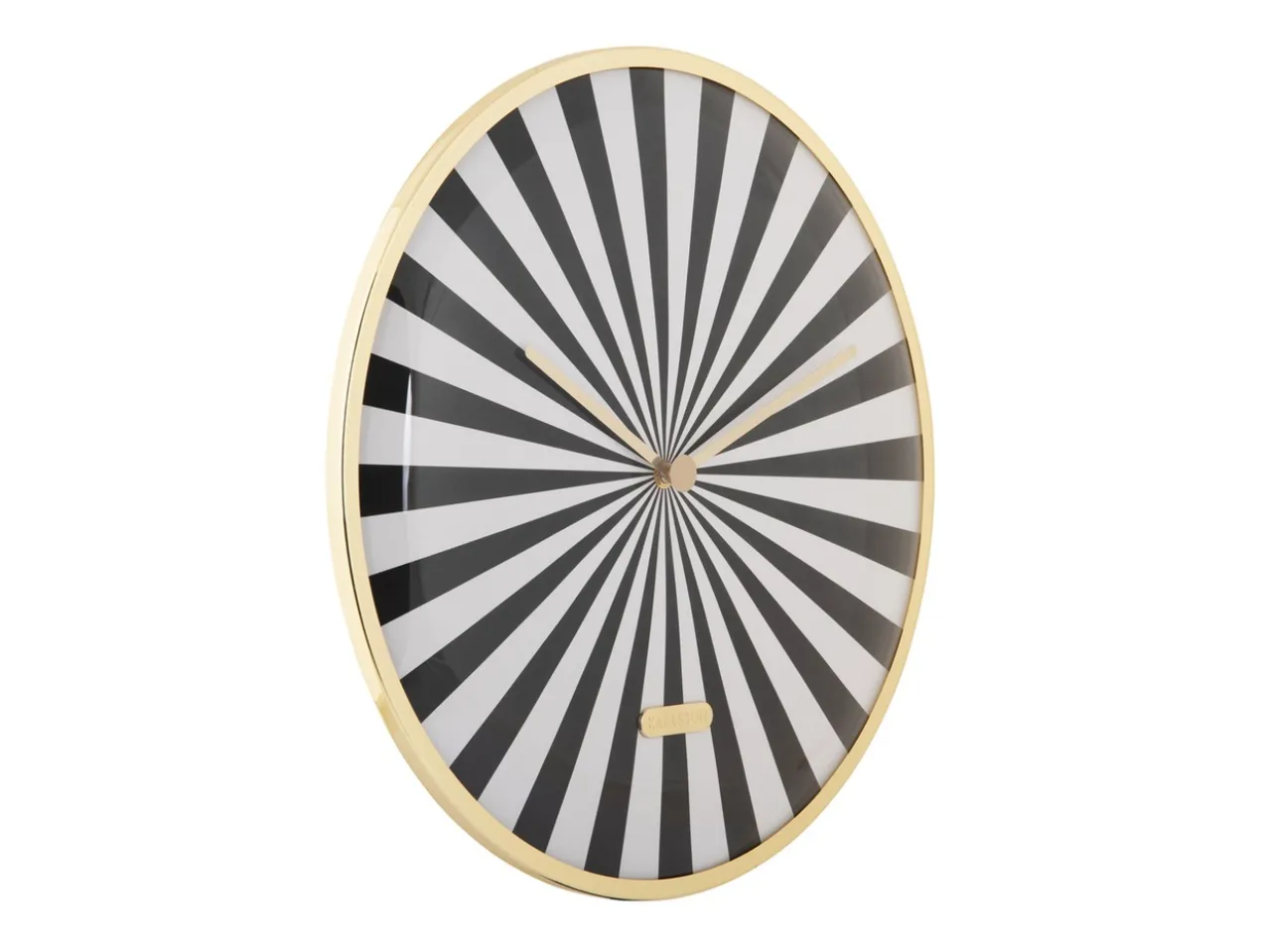 Wall clock Candy Swirl Dome black & white