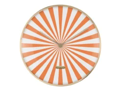 Wall clock Candy Swirl Dome bright orange & white