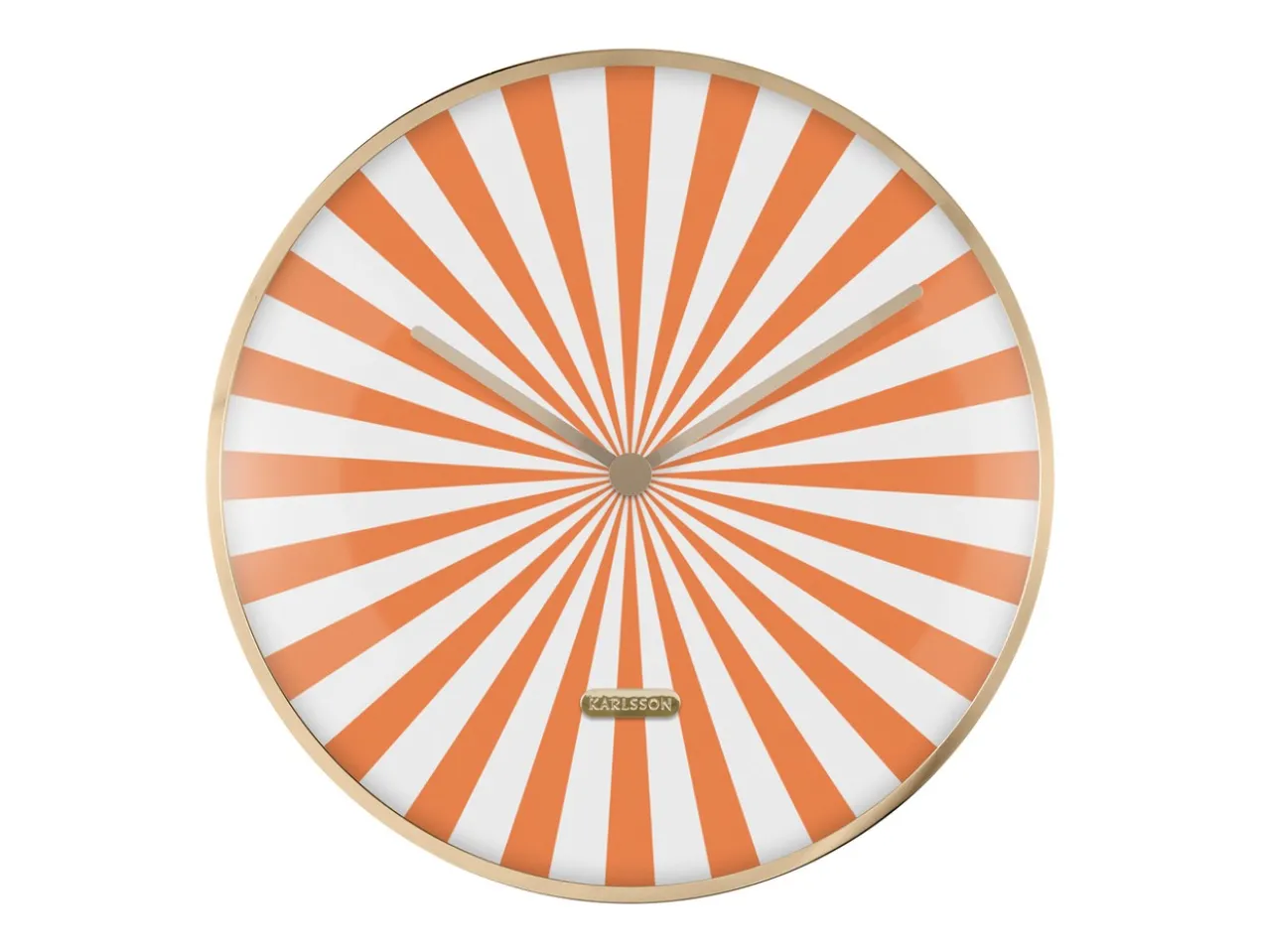 Wall clock Candy Swirl Dome bright orange & white