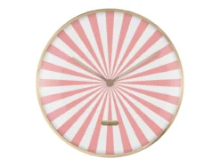 Wall clock Candy Swirl Dome flamingo pink & white