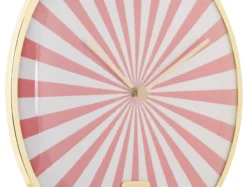 Wall clock Candy Swirl Dome flamingo pink & white