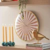 Wall clock Candy Swirl Dome soft brown & white