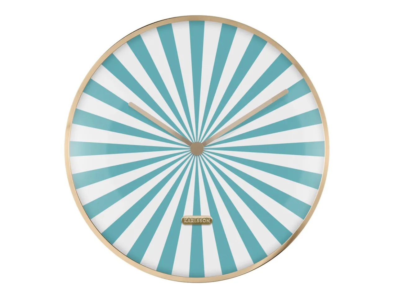 Wall clock Candy Swirl Dome turquoise blue & white