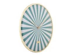 Wall clock Candy Swirl Dome turquoise blue & white