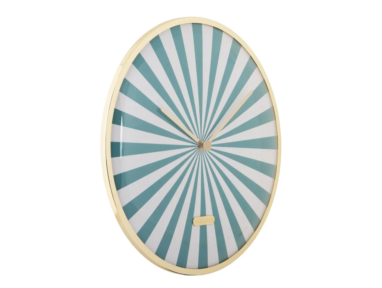 Wall clock Candy Swirl Dome turquoise blue & white
