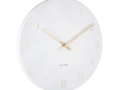 Wall clock Charm engraved numbers small white