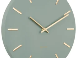 Wall clock Charm steel jungle gr.gold battons S