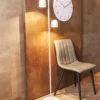 Wall clock Charm white steel with gold battons