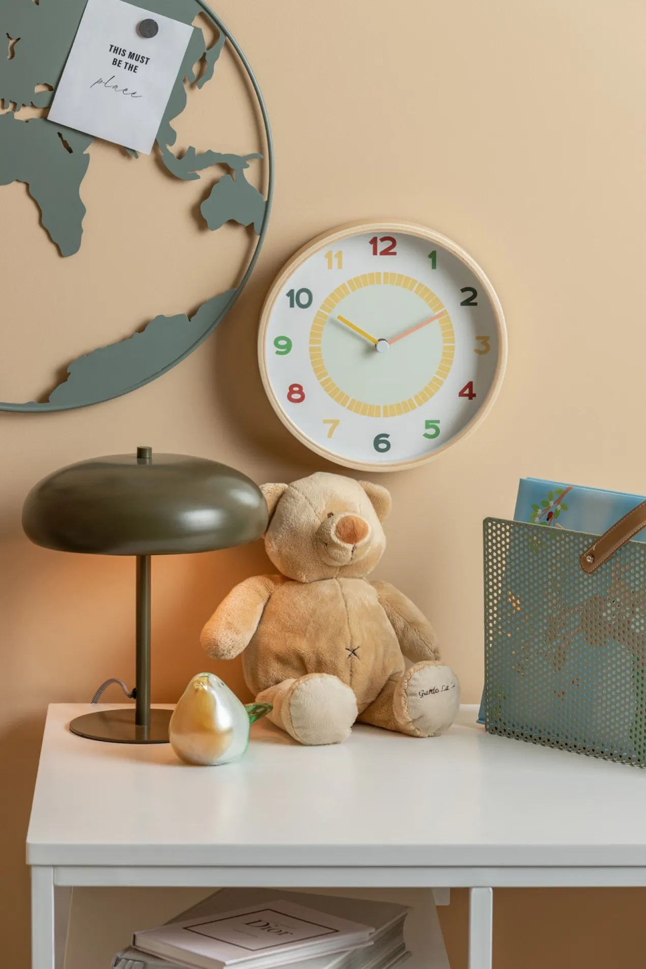 Wall clock Chica wood multi colour