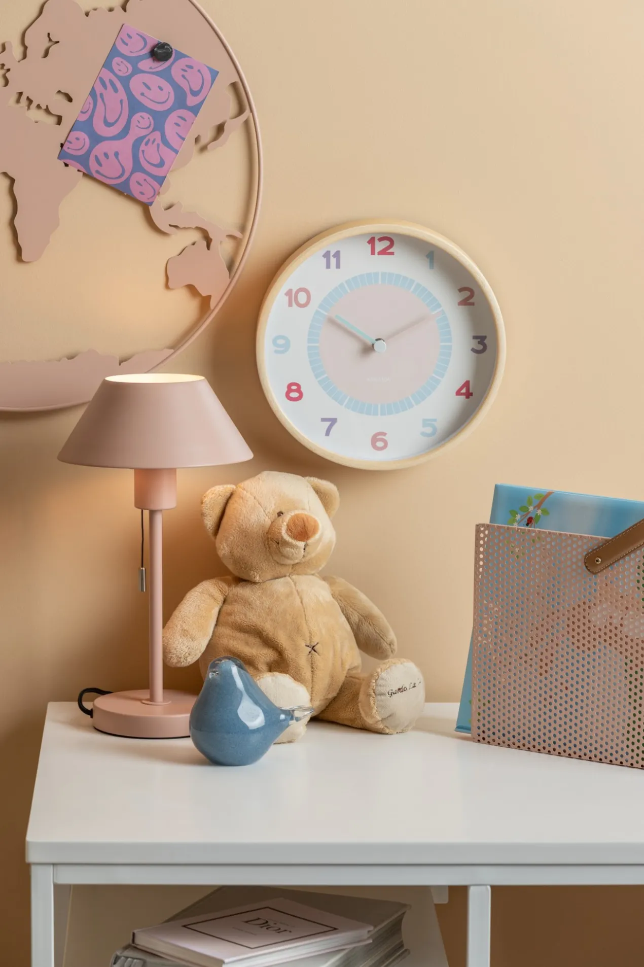 Wall clock Chico wood multi colour