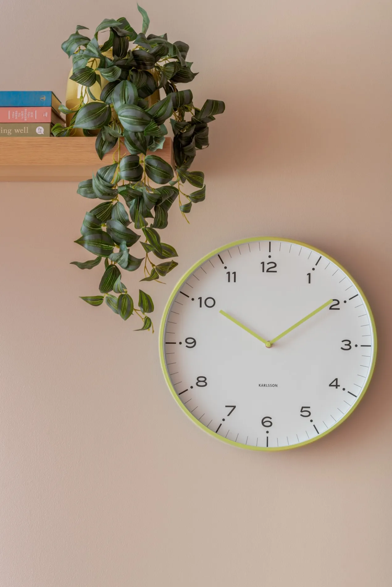 Wall clock Circus Rings flamingo pink