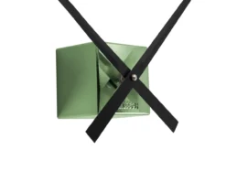 Wall clock DIY Cubic metallic green