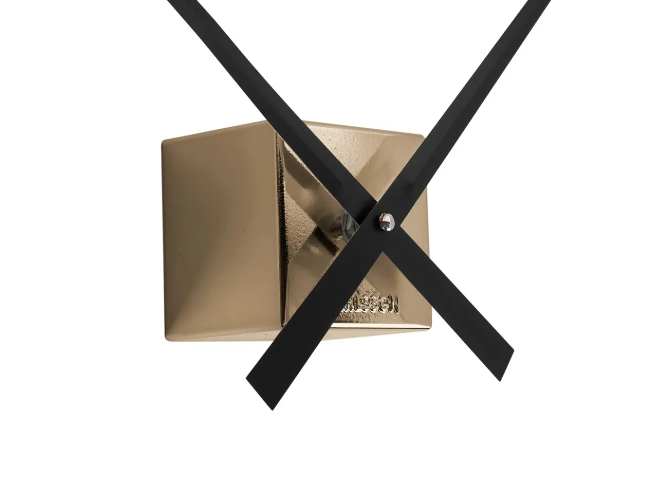 Wall clock DIY Cubic metallic gold