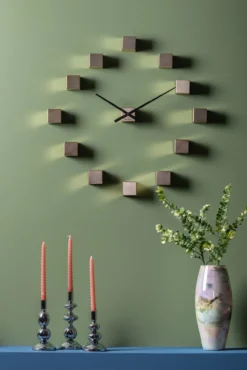 Wall clock DIY Cubic metallic gold