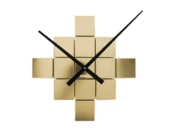 Wall clock DIY Cubic metallic gold
