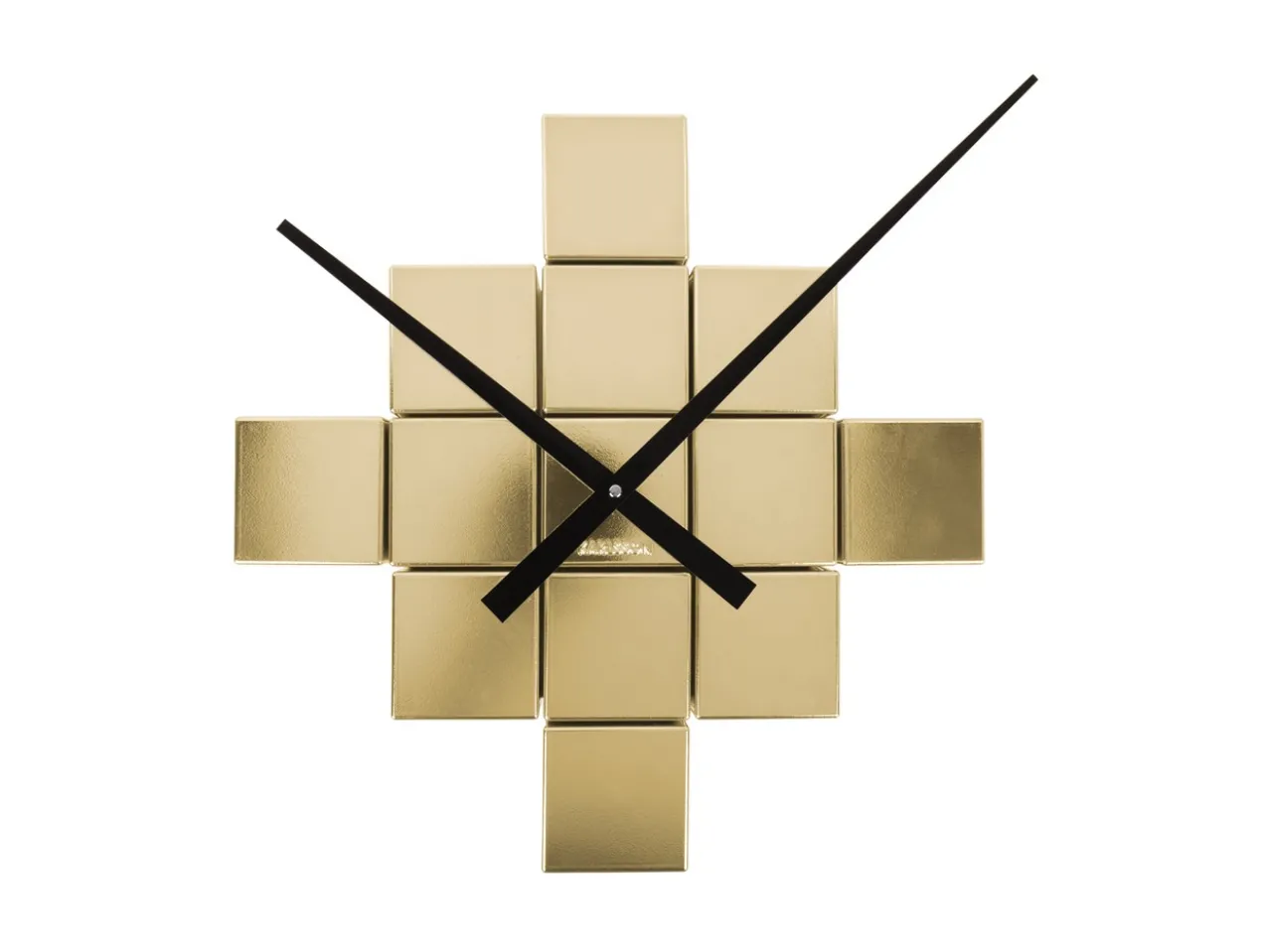 Wall clock DIY Cubic metallic gold