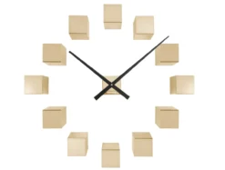 Wall clock DIY Cubic metallic gold