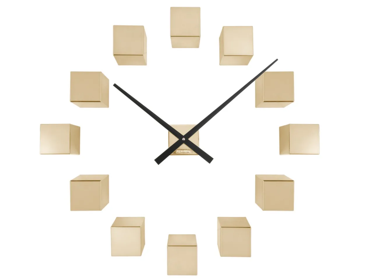Wall clock DIY Cubic metallic gold