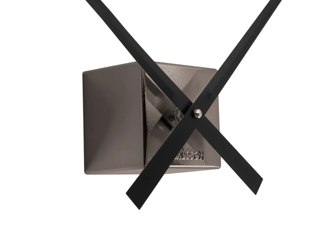Wall clock DIY Cubic metallic dark grey