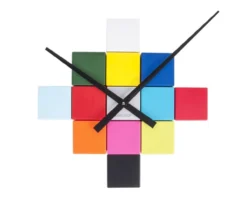 Wall clock DIY Cubic multi colour