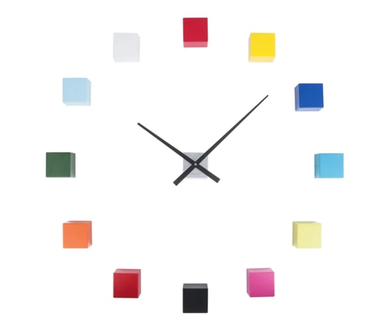 Wall clock DIY Cubic multi colour