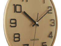 Wall clock 3D Numbers gold w. black