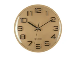 Wall clock 3D Numbers gold w. black