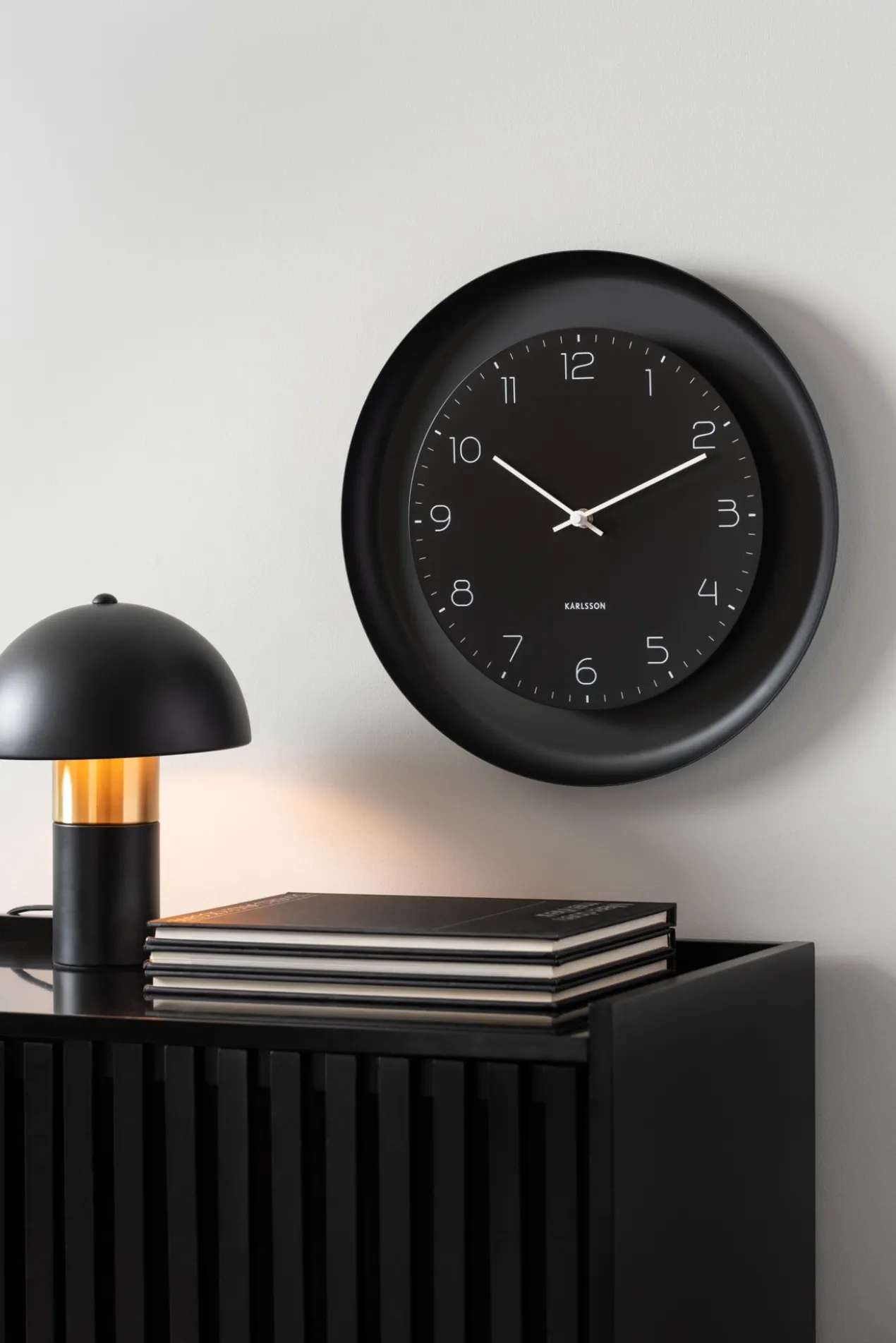 Wall clock Dual Disc metal black