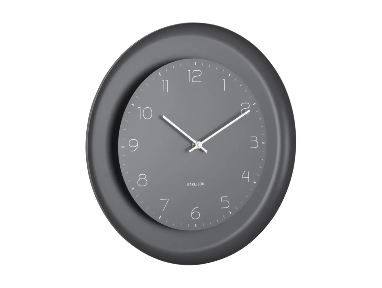 Wall clock Dual Disc metal dark grey