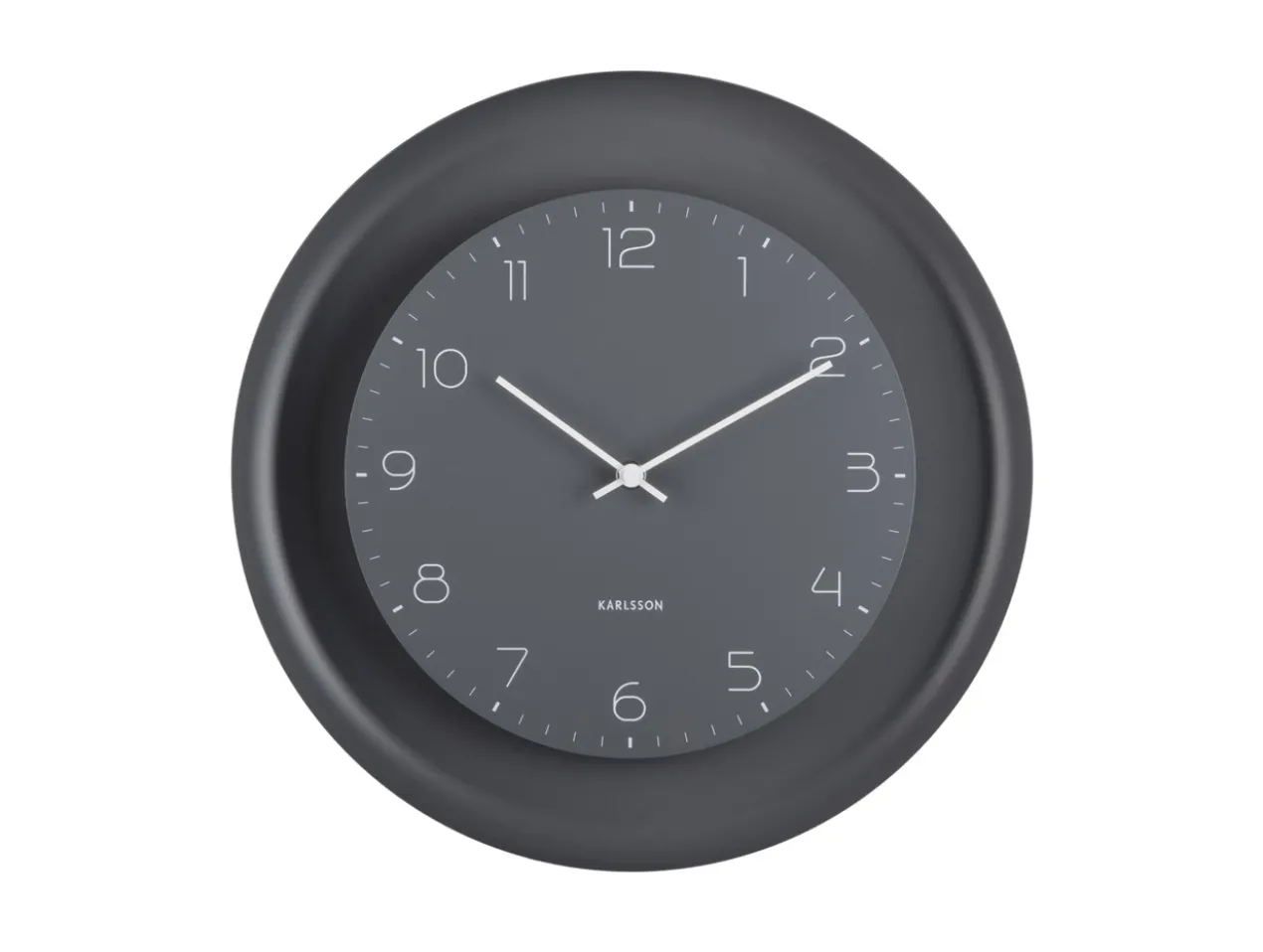 Wall clock Dual Disc metal dark grey