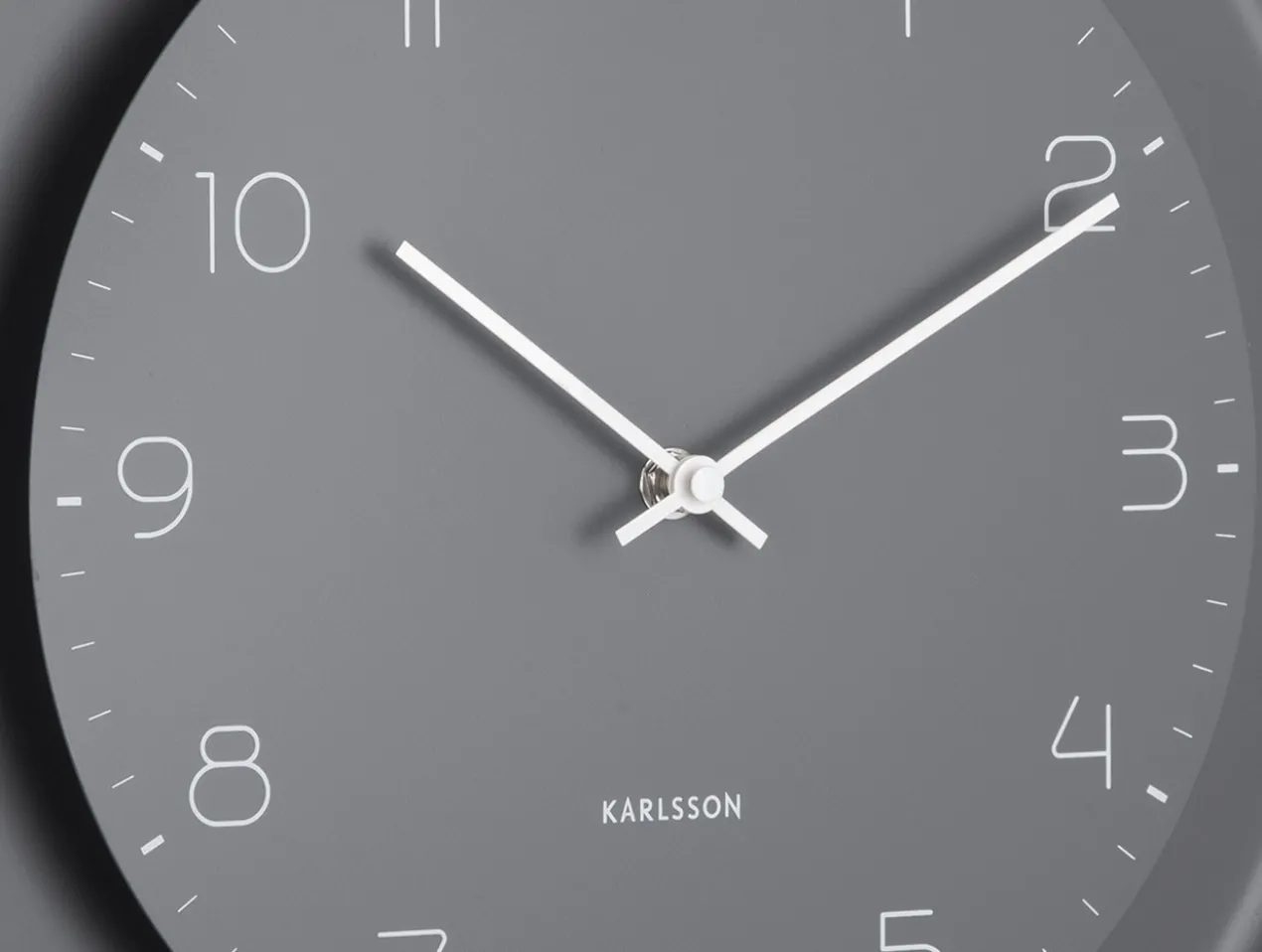 Wall clock Dual Disc metal dark grey