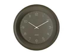Wall clock Dual Disc metal moss green