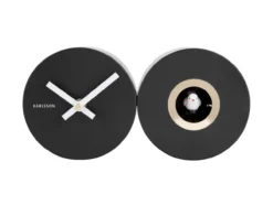 Wall clock Duo Cuckoo matt black