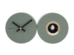 Wall clock Duo Cuckoo matt jungle green