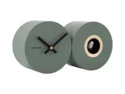 Wall clock Duo Cuckoo matt jungle green
