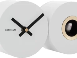 Wall clock Duo Cuckoo matt white