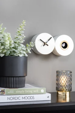 Wall clock Duo Cuckoo matt white
