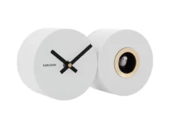 Wall clock Duo Cuckoo matt white