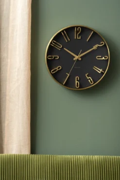 Wall clock Elevated Glam metallic black
