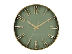 Wall clock Elevated Glam metallic jungle green