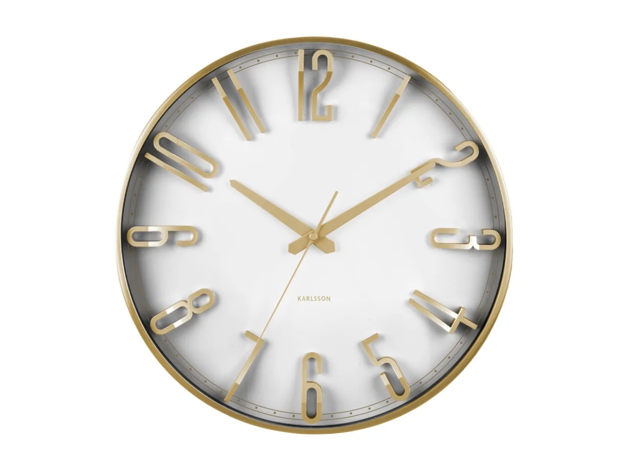 Wall clock Elevated Glam metallic white