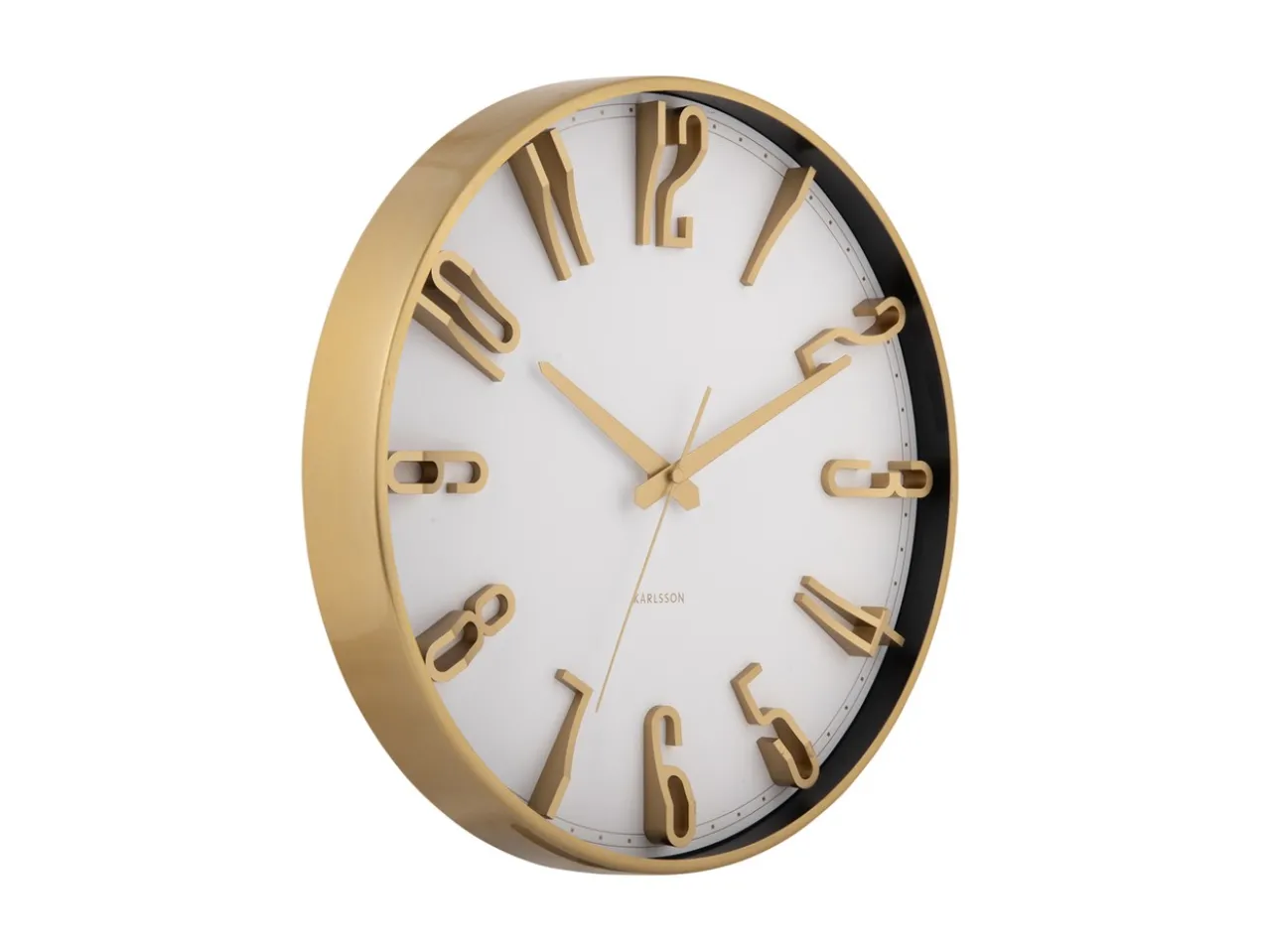 Wall clock Elevated Glam metallic white