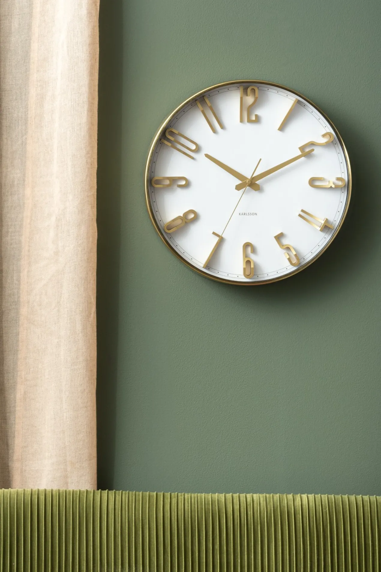 Wall clock Elevated Glam metallic white