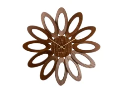 Wall clock Fiore dark wood veneer