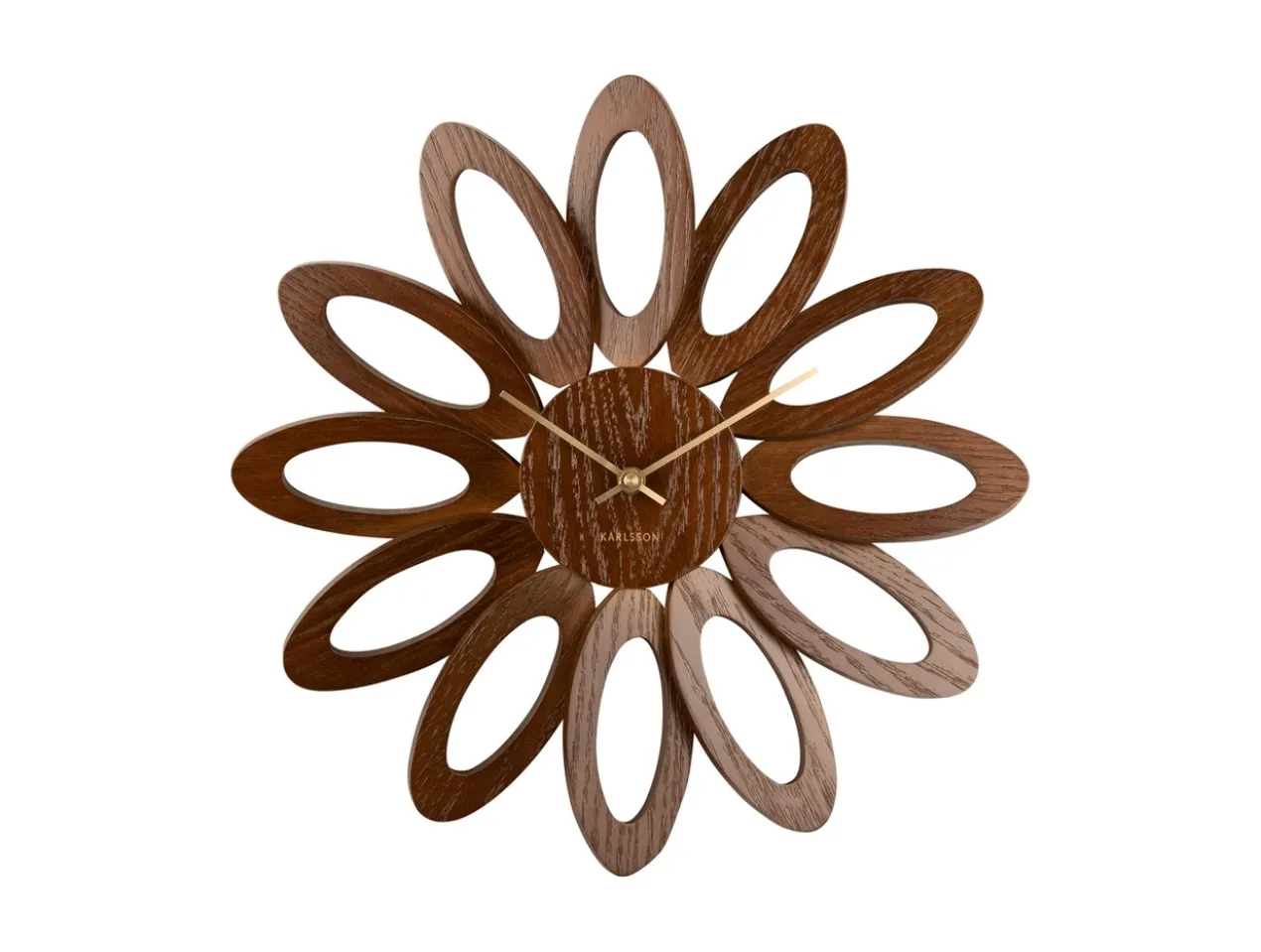 Wall clock Fiore dark wood veneer